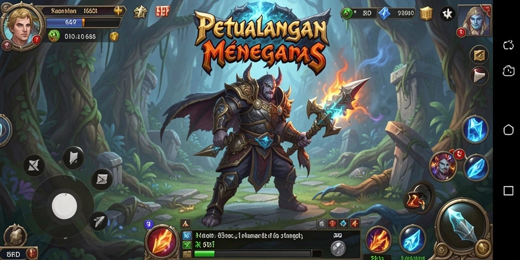 Antarmuka game RPG 66D yang menampilkan petualangan epik.