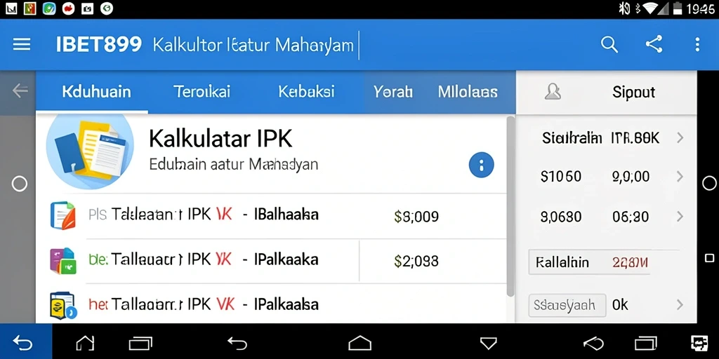 Antarmuka aplikasi Kalkulator IPK yang ramah pengguna.