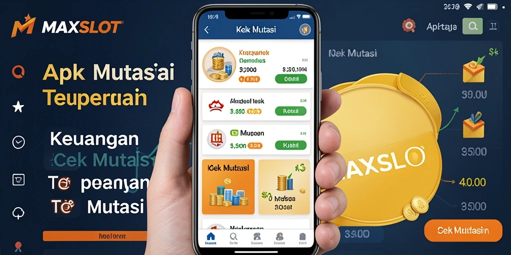 Tampilan antarmuka aplikasi MAXSLOT yang menampilkan fitur Cek Mutasi.