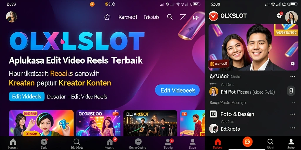 Tampilan antarmuka OLXSLOT yang menarik untuk Edit Video Reels.