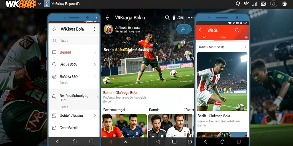 Antarmuka aplikasi WK888 dengan fitur Olahraga Bola.