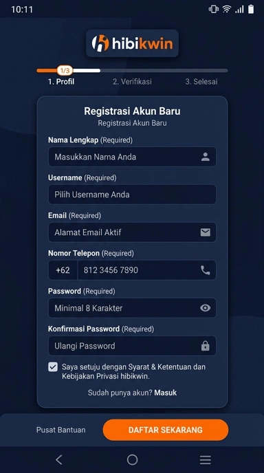 Panduan Membuat Akun Baru di hibikwin