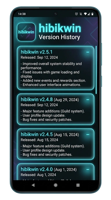 Riwayat Versi Hibikwin untuk Pengguna Android